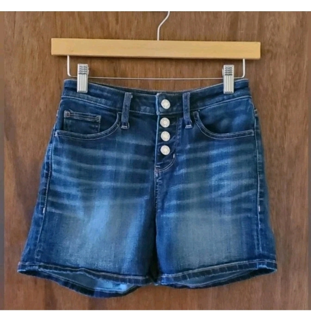 Daytrip Lynx High-Rise Button Fly Denim Shorts Sz 24